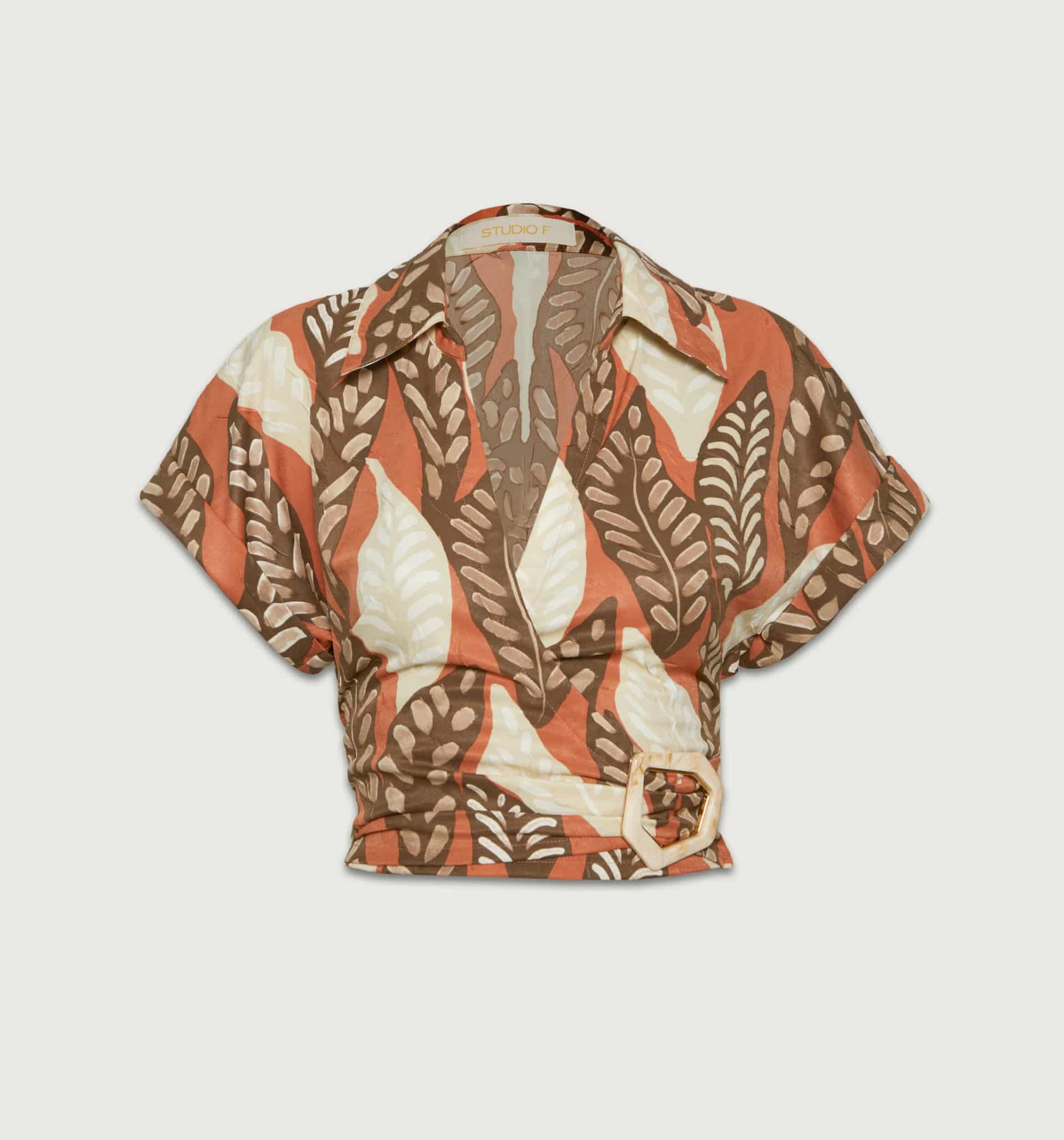 Blusa cruzada con hebilla - miniatura 6