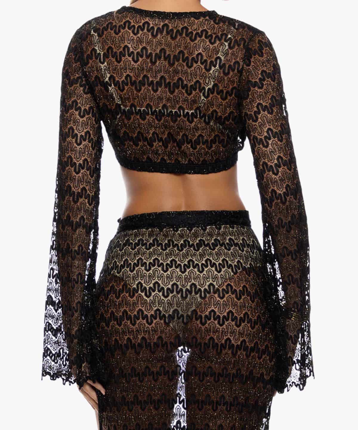 Midnight Currents Long Sleeve Crop Top - miniatura 2