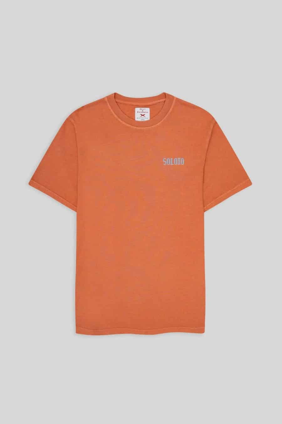 Men's cotton t-shirt four orange stamps - miniatura 3