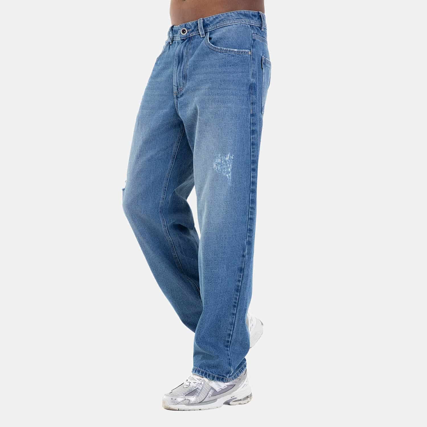 Clean Relaxed Fit Jeans Mid Blue - miniatura 4
