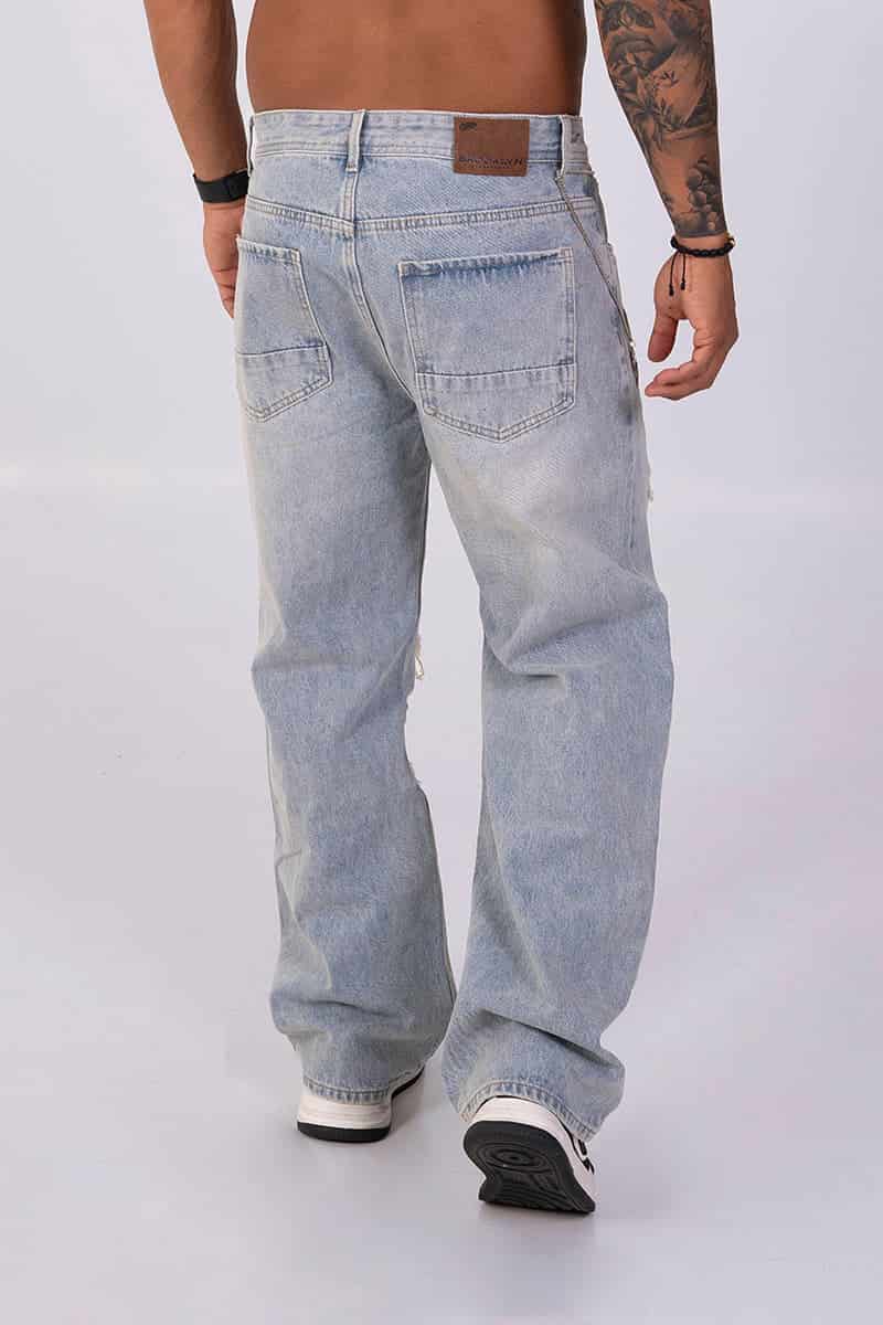 Jean moda ancho rebel chain - miniatura 3