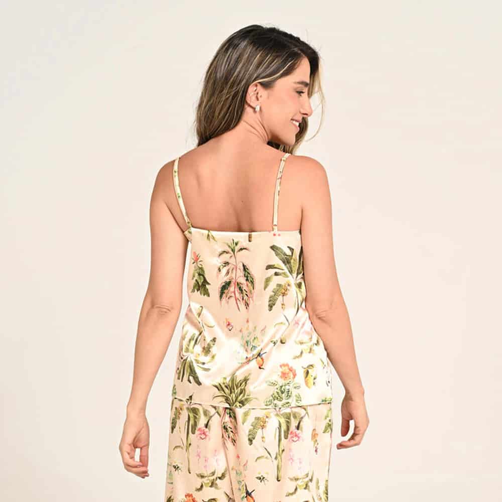 Blusa Tiras Ajustables Escote V Estampado Amazonas - miniatura 2