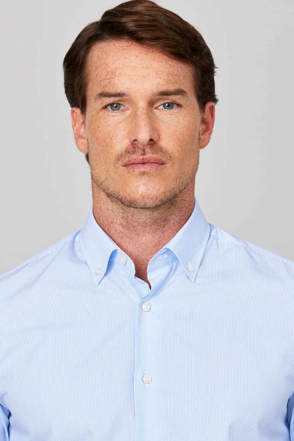 Men's cotton striped shirt - miniatura 9