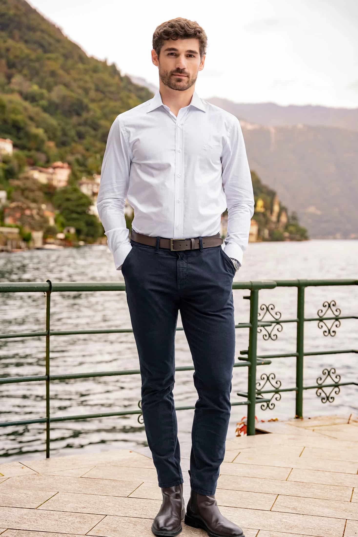 Camisa Business Stretch Hombre Blanco - miniatura 3