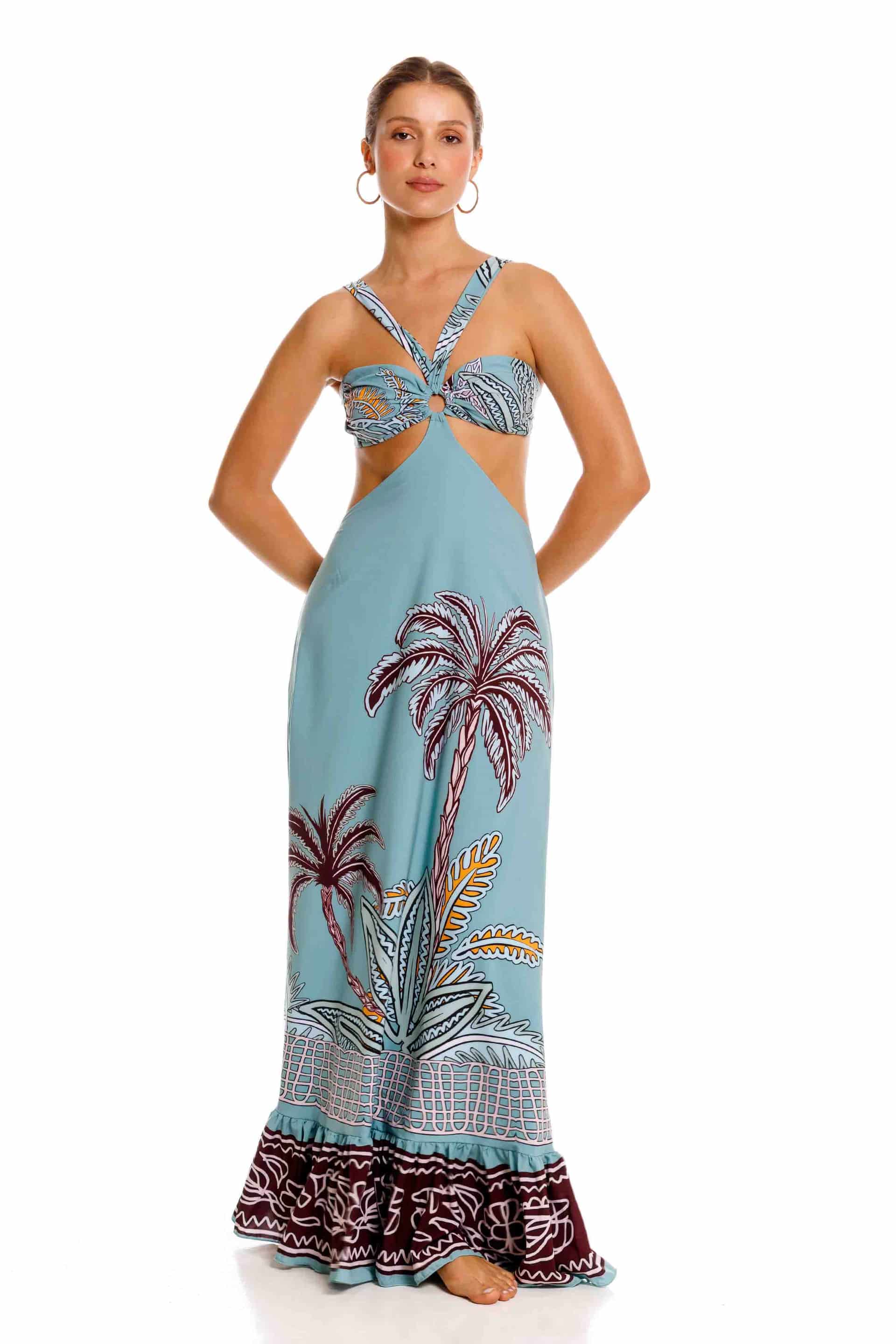 Vestido Largo Altamar Maxipalms Beige - miniatura 1