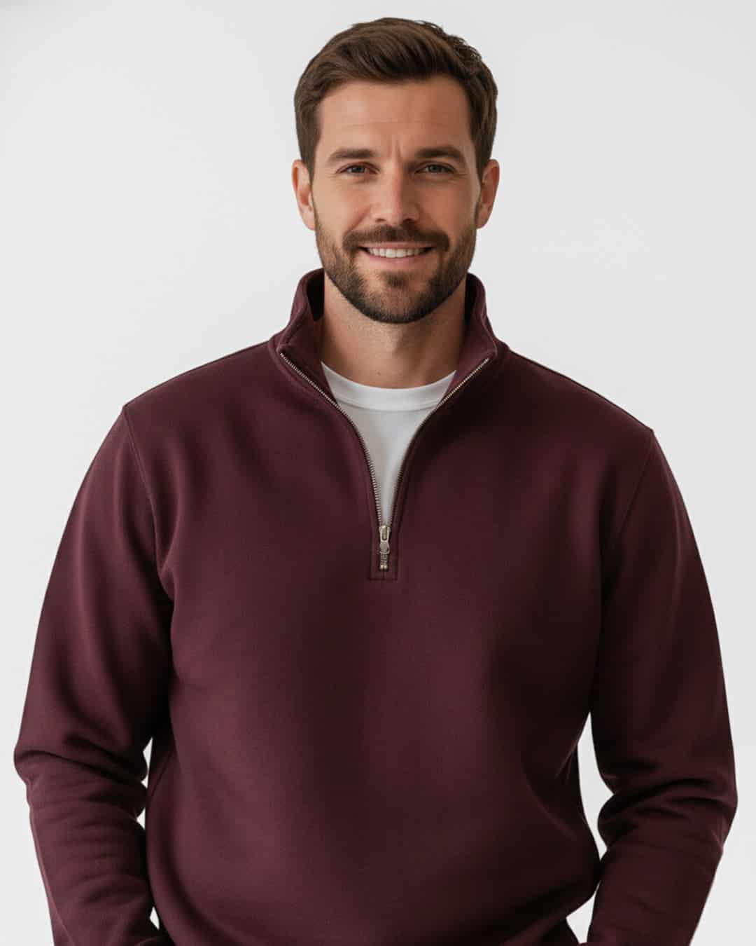 Buzo cuello alto hombre Vinotinto Burdeos - miniatura 3