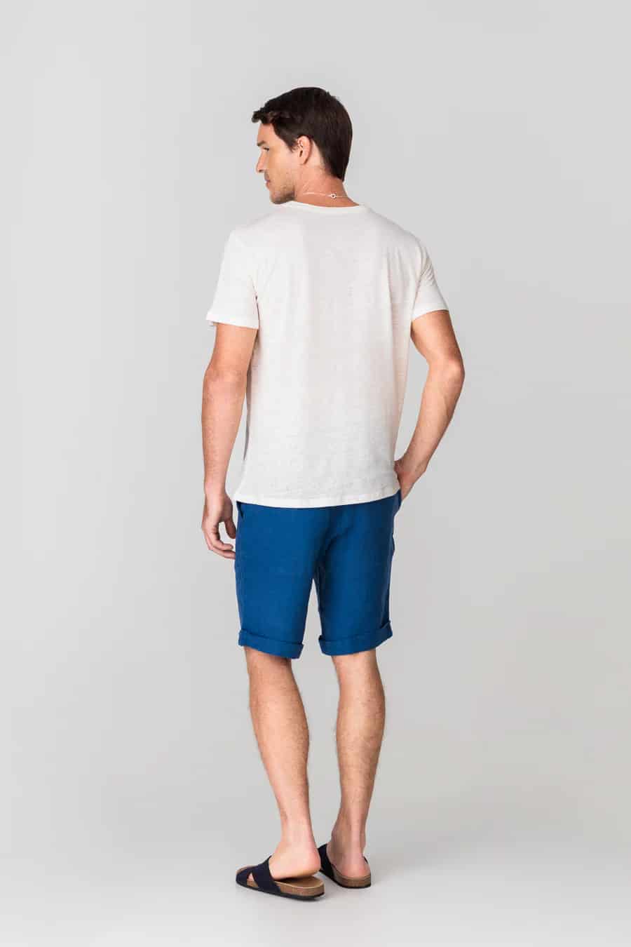 Men's linen t-shirt white - miniatura 5