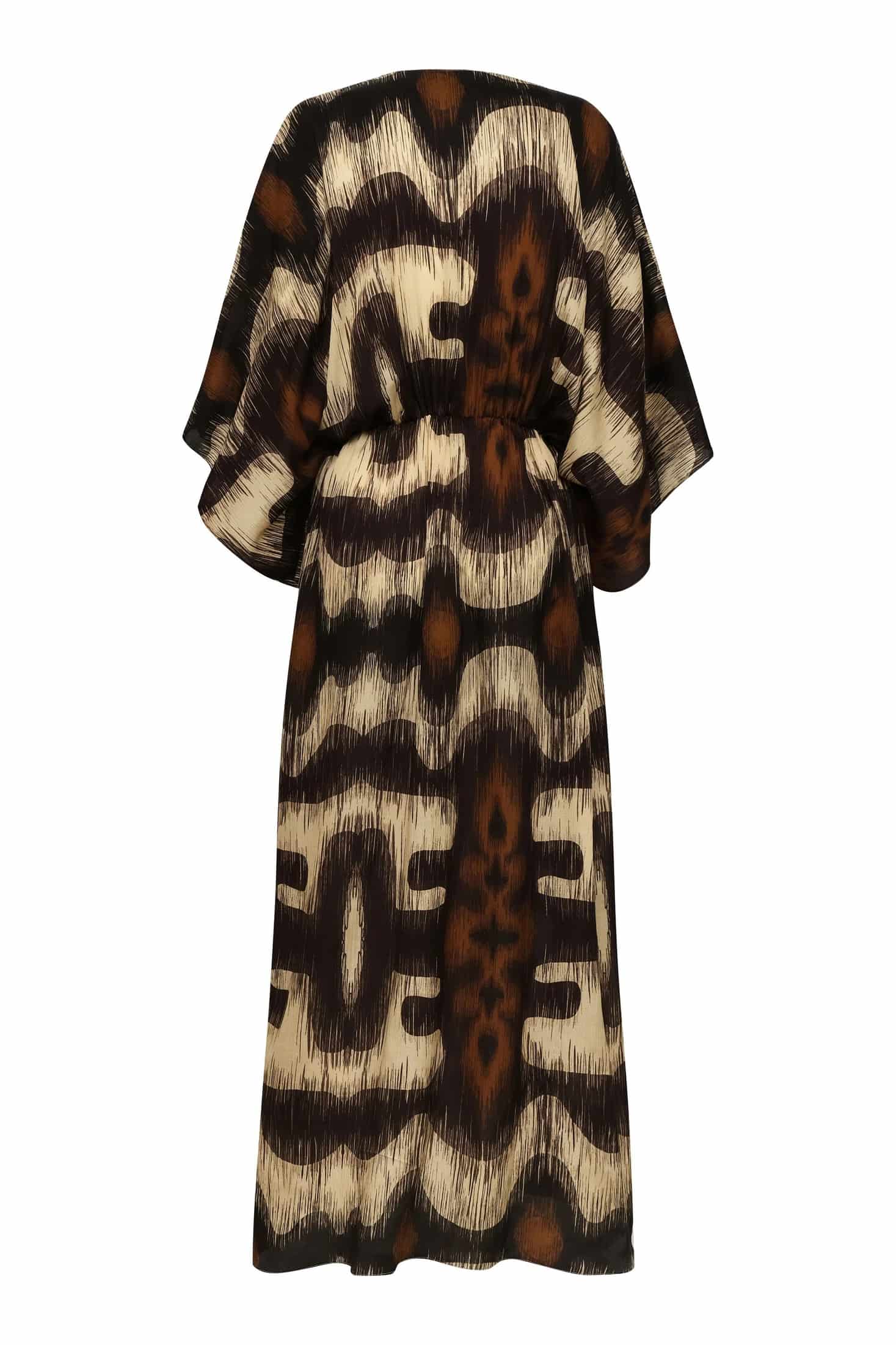 San Cipriano Martellato Silk Tunic / Brown Ikat - miniatura 4