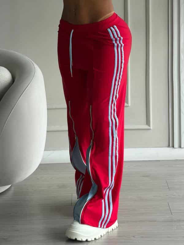 PANTALON ROJO RAYAS CON AZUL - miniatura 1