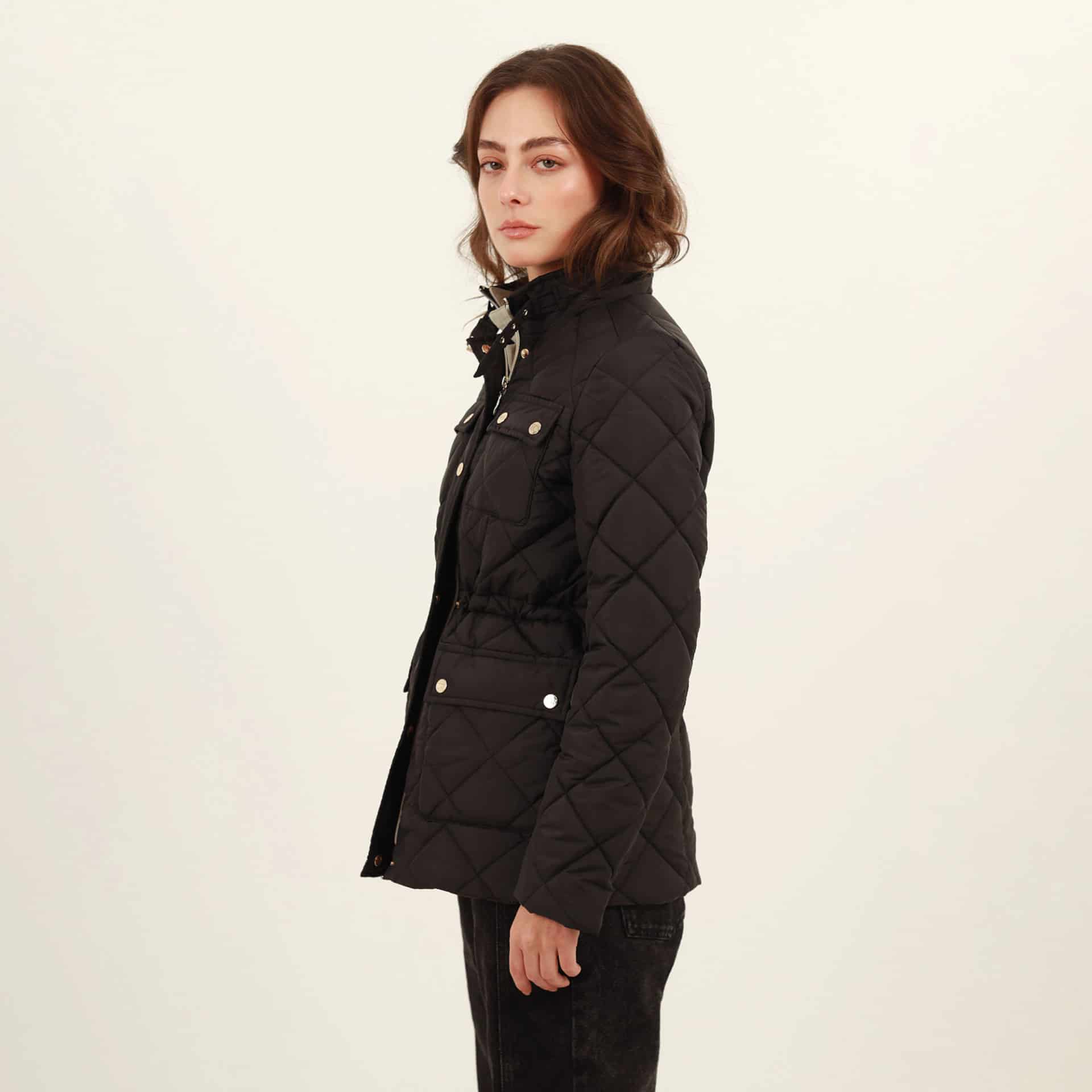 Chaqueta larga acolchada con ajuste en cintura - miniatura 7