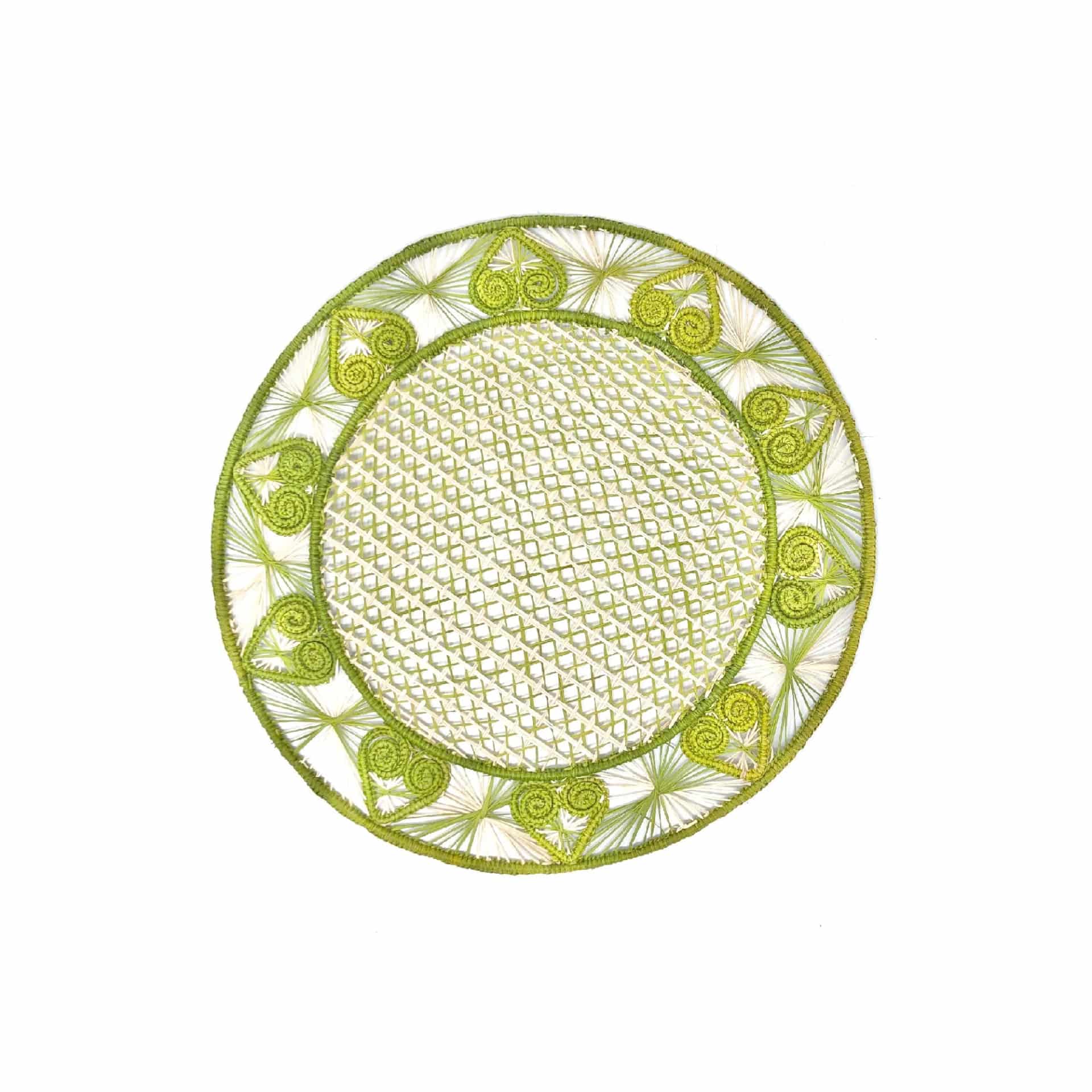 Juego de individuales - Corazones de Iraca - Verde - miniatura 3