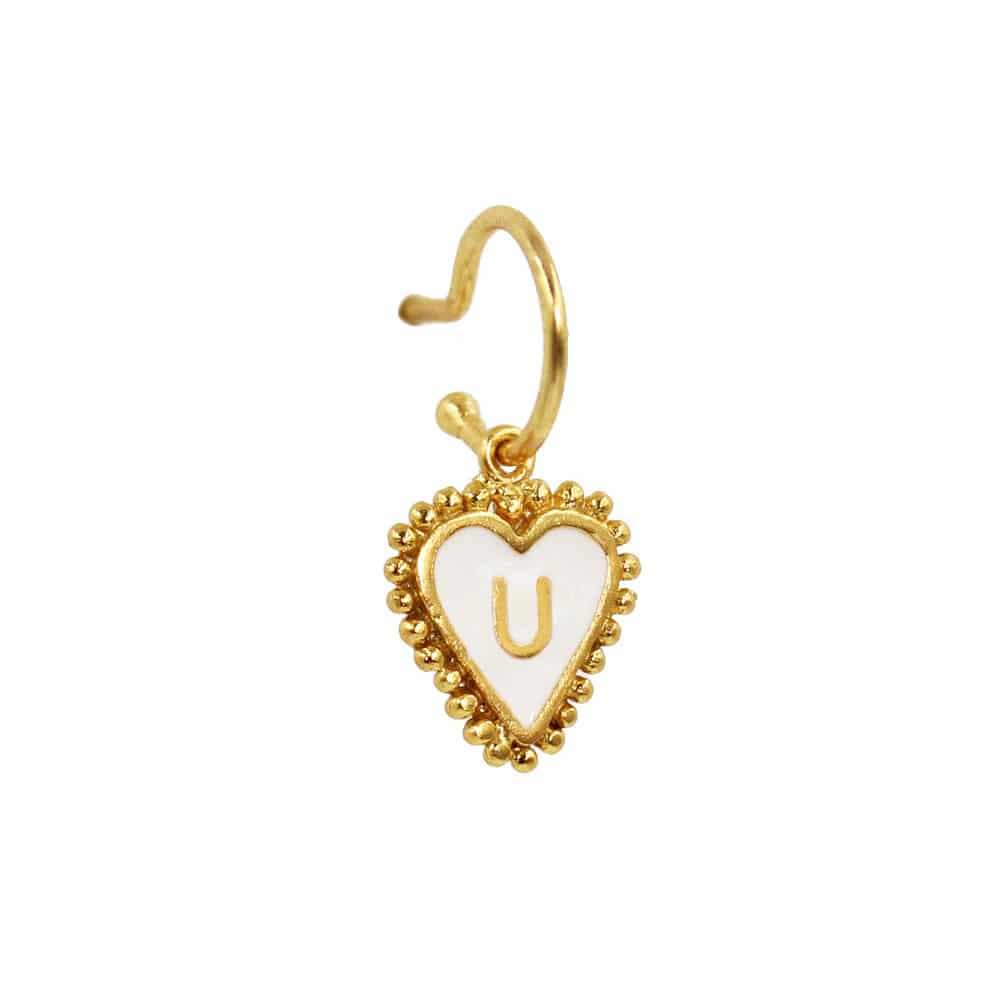 PreOrder Baby Hoops 9mm Letra Heart Plata - miniatura 48