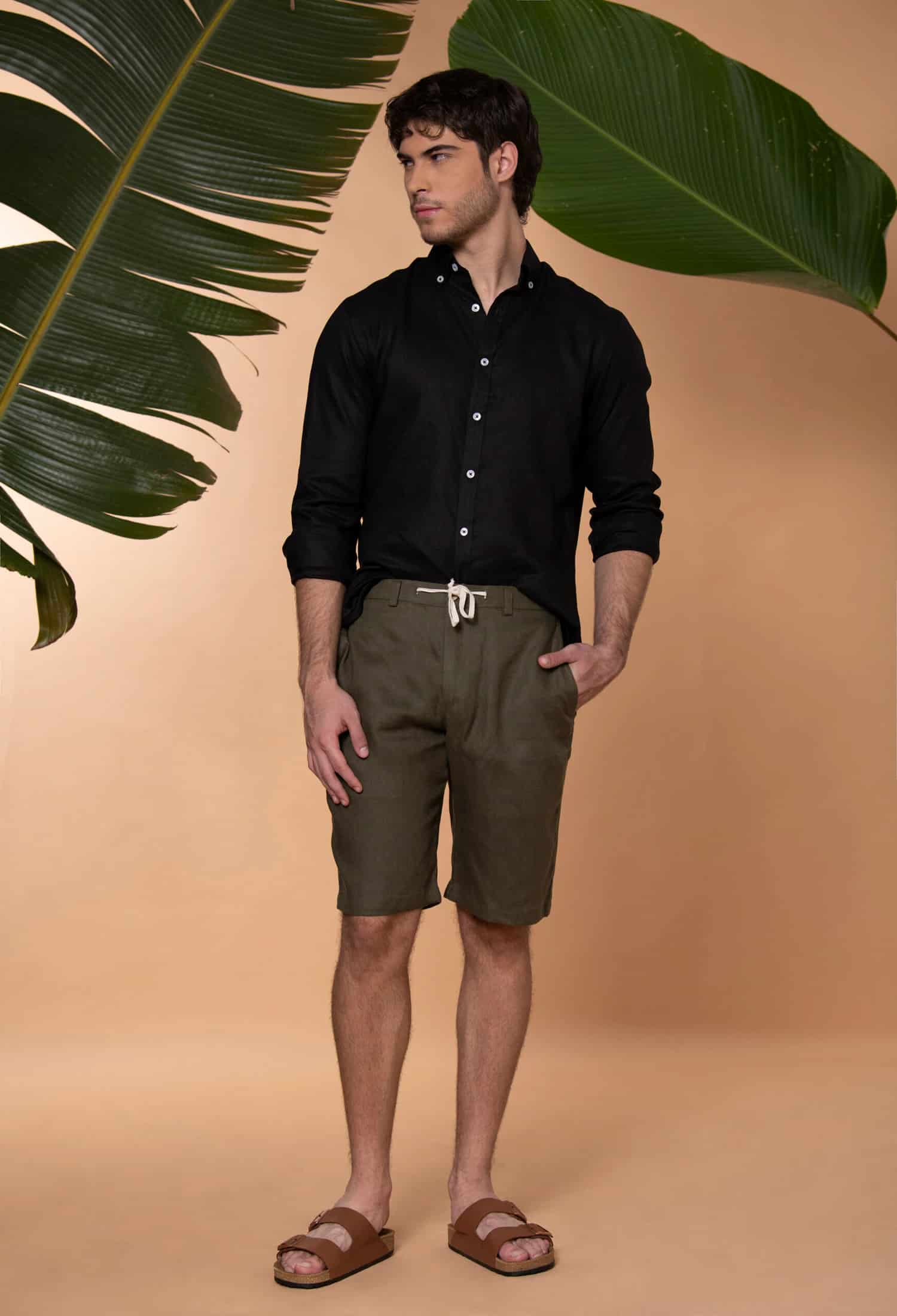 Camisa Sirocco Lino Negro - miniatura 8