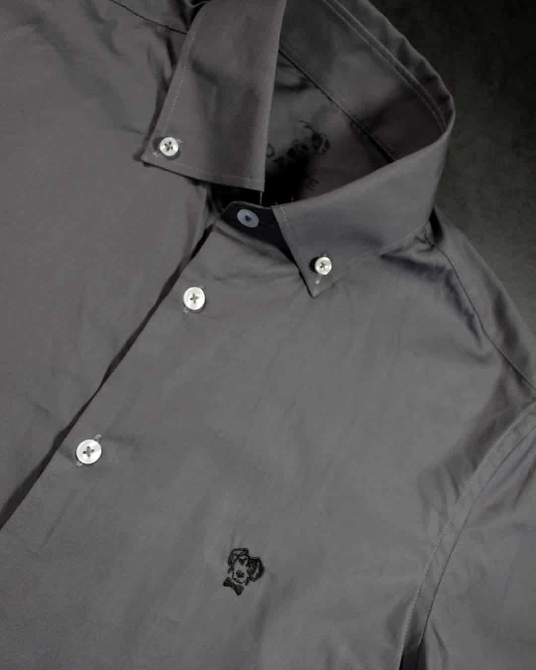 Camisa Antimanchas Popelina Gris Oscuro - Talla Regular - miniatura 5