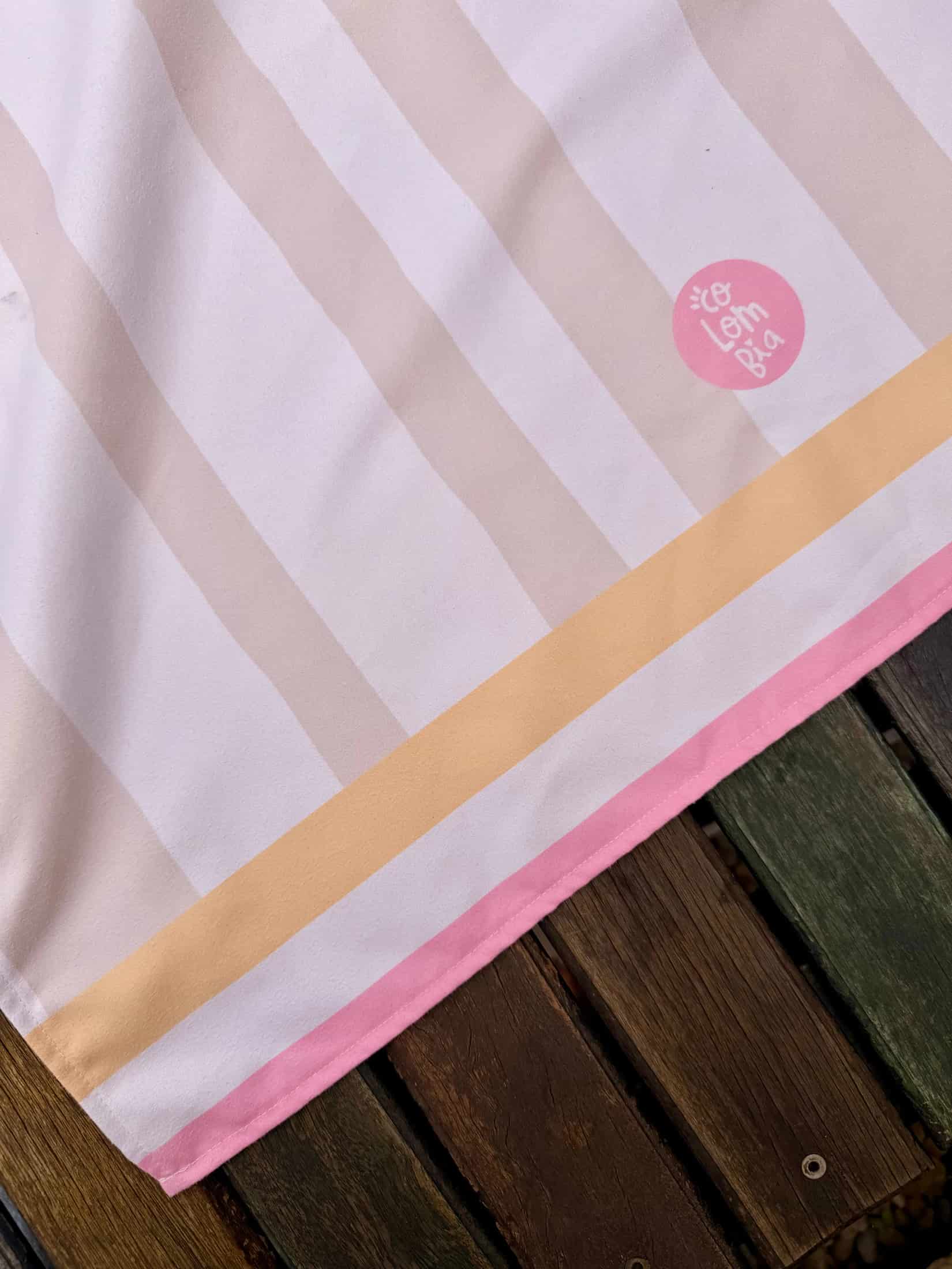 Toalla Estampada Rayas Beige - miniatura 4
