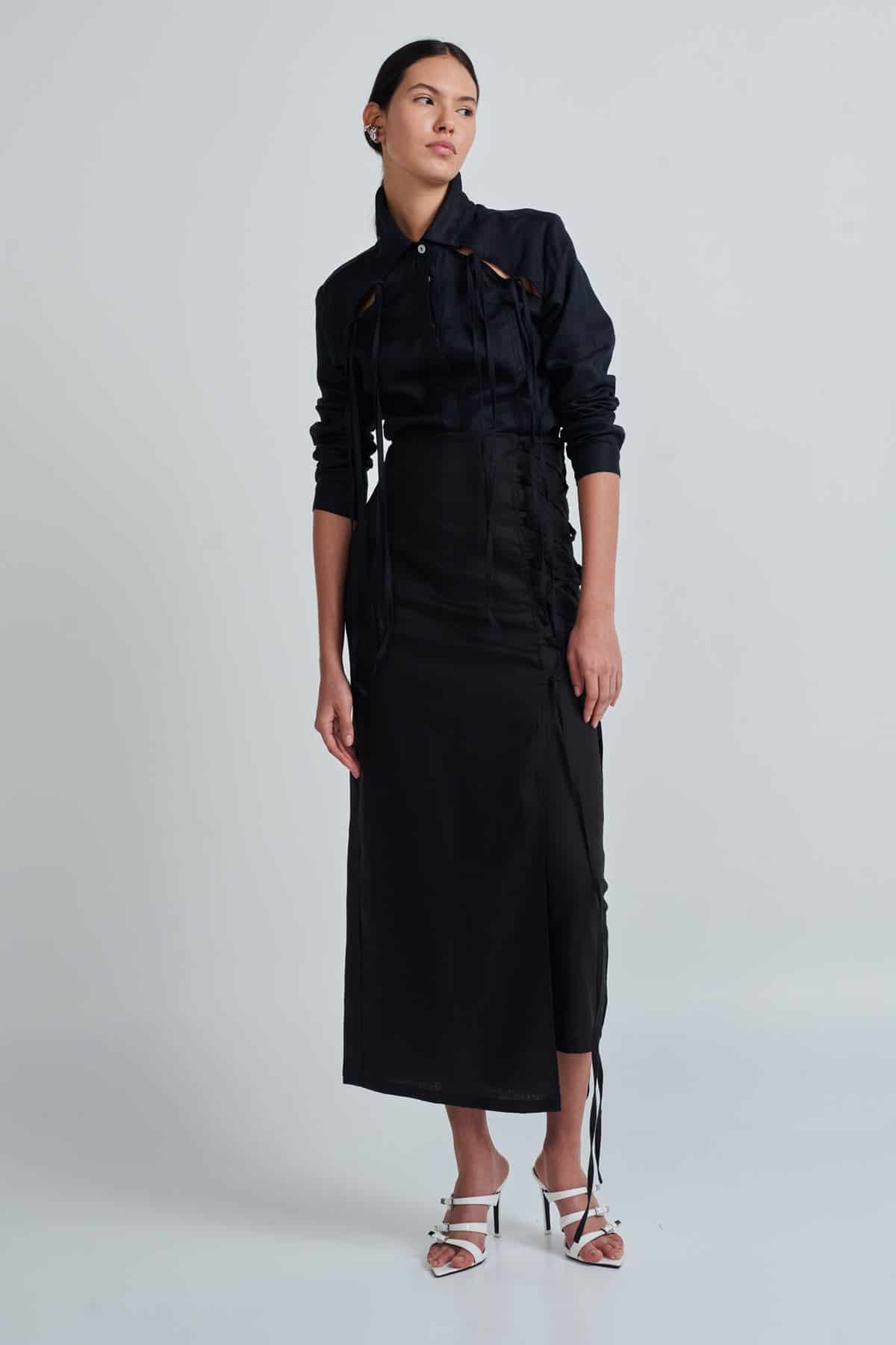 OLINDA SKIRT BLACK - miniatura 1