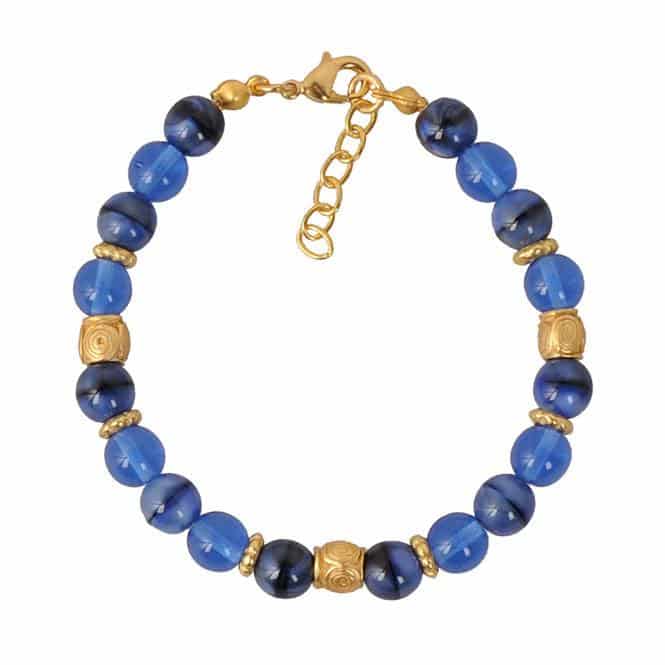 Pulsera Cristal Checo Azul 8mm - miniatura 1