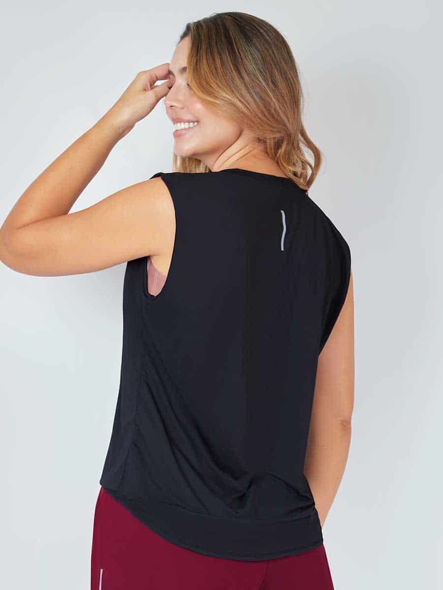 Camiseta Deportiva Silueta Amplia Negro - miniatura 2