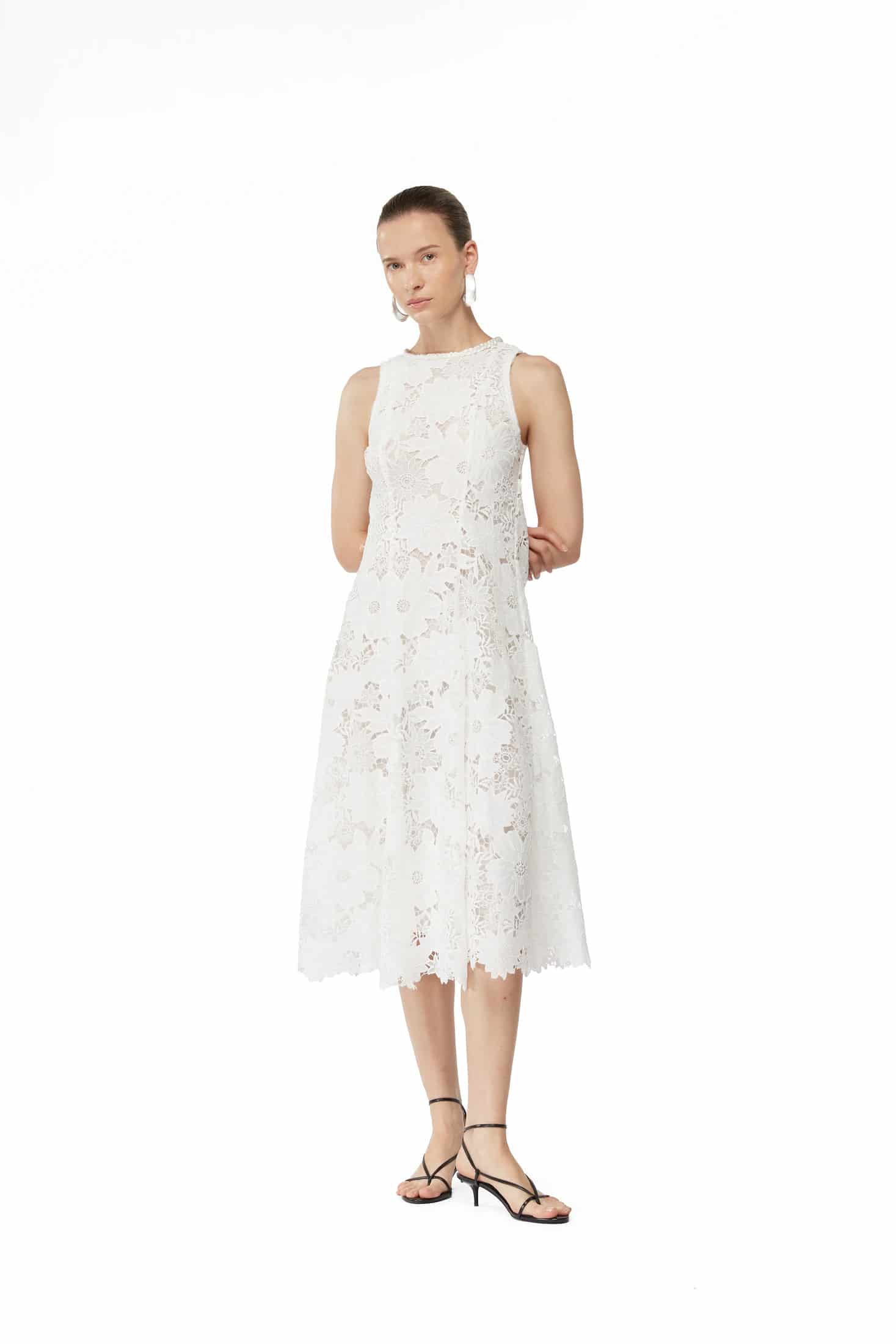 FARAH MIDI DRESS WHITE - miniatura 1