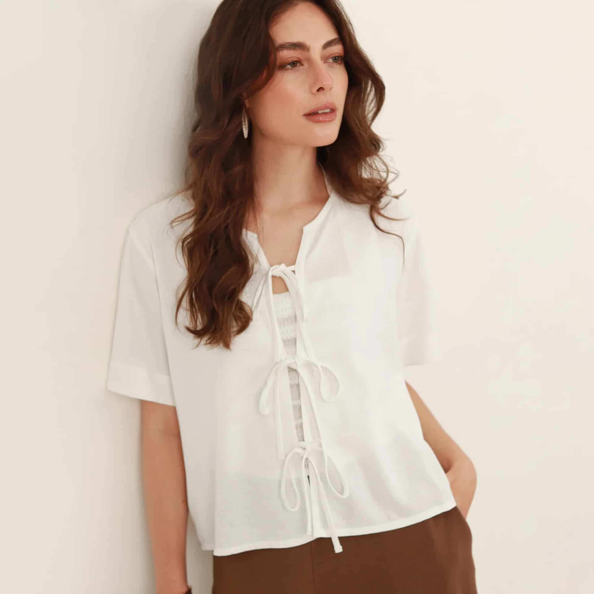 Blusa Escote Redondo  Manga Corta - miniatura 1