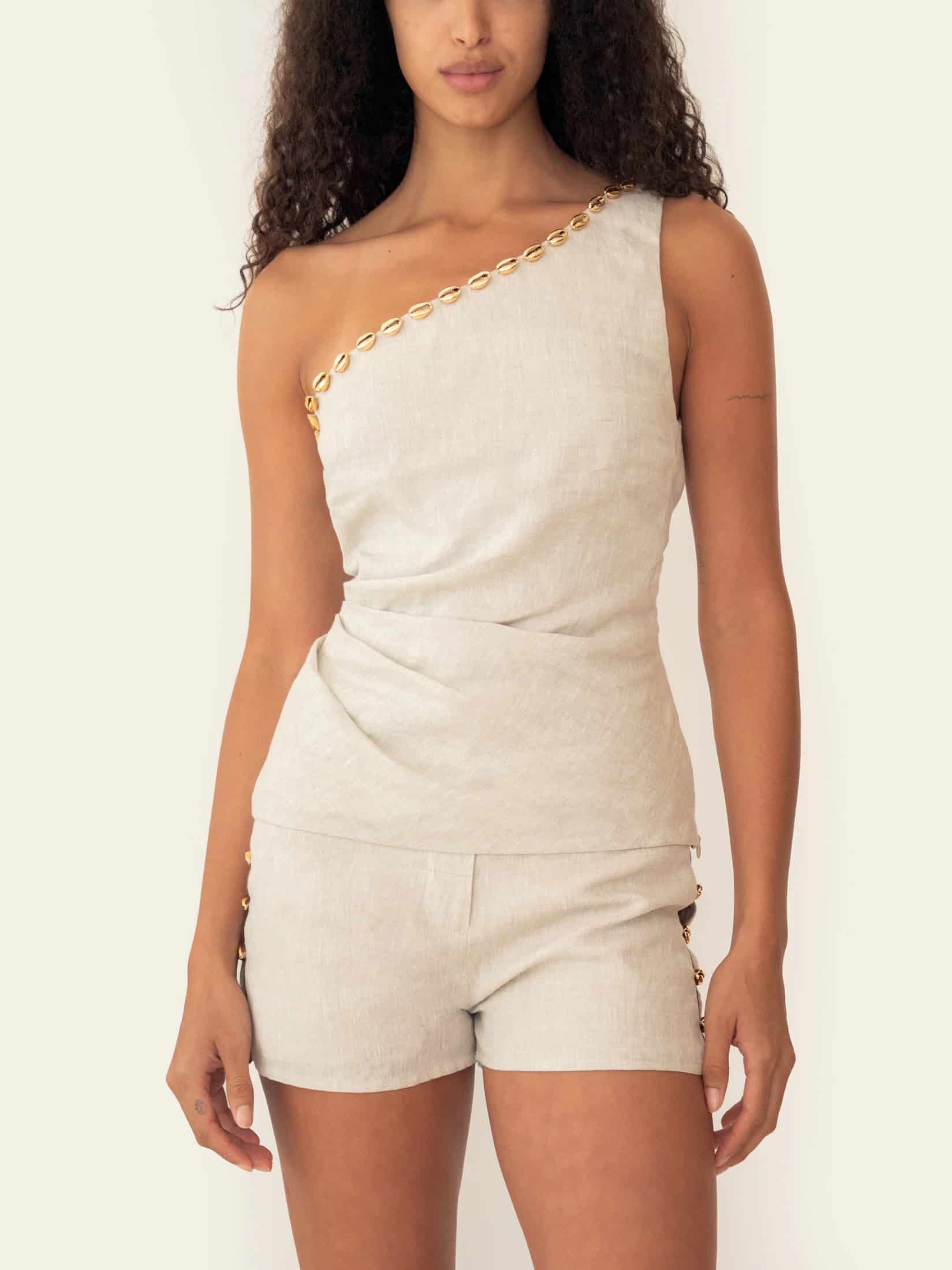 EDA SHORT BEIGE MELANGE - miniatura 2