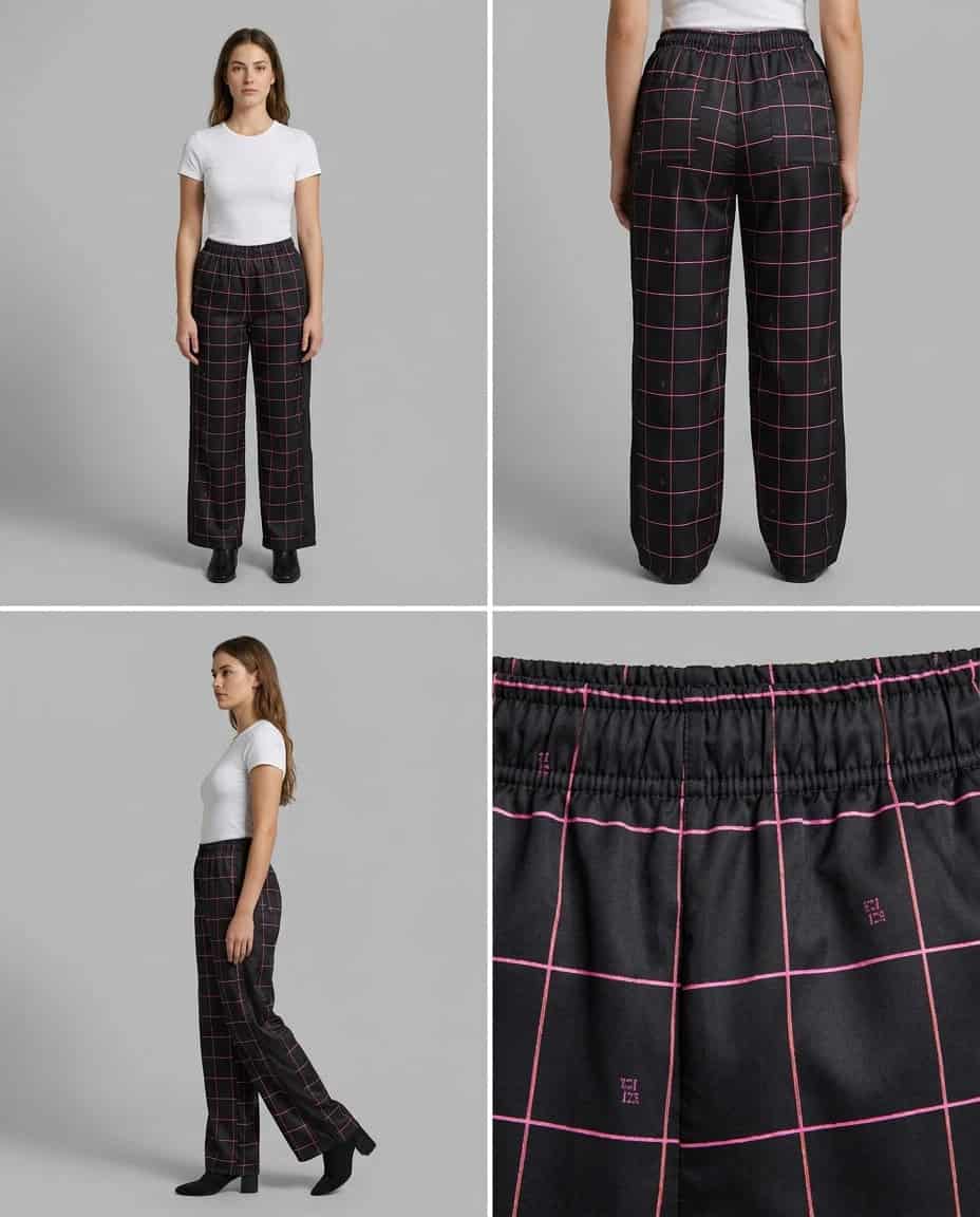 Pantalón Negro Cuadricula - miniatura 5