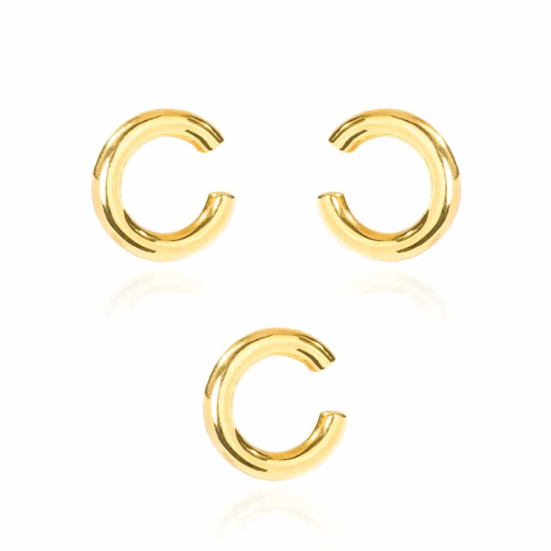 SET DE TRES SMALL MOON EAR CUFFS GOLD - miniatura 1