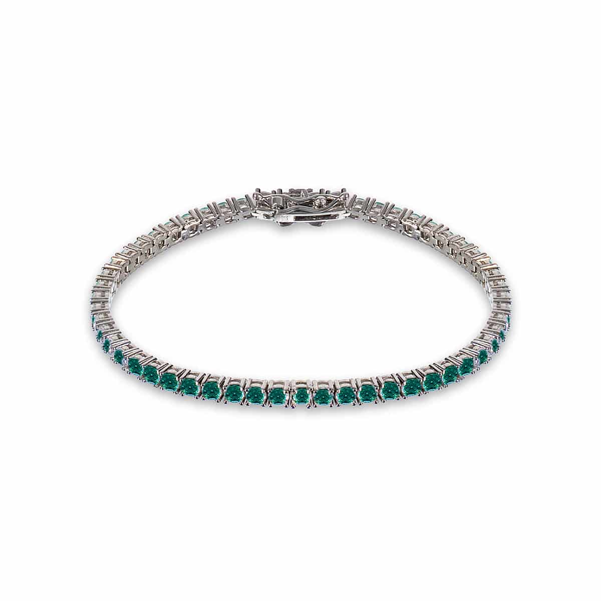 THE TRACE BRACELET | PULSERA EN PLATA LEY 925 Y ESMERALDAS - miniatura 1