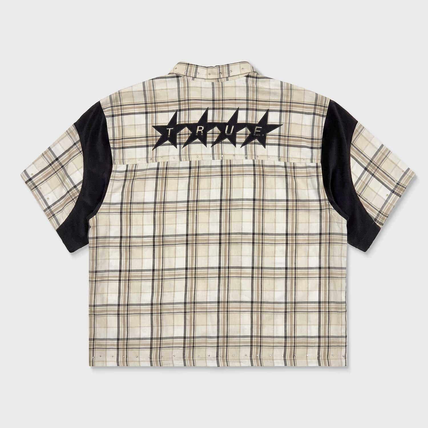 Plaid Button-Up Jersey - Cream - miniatura 4