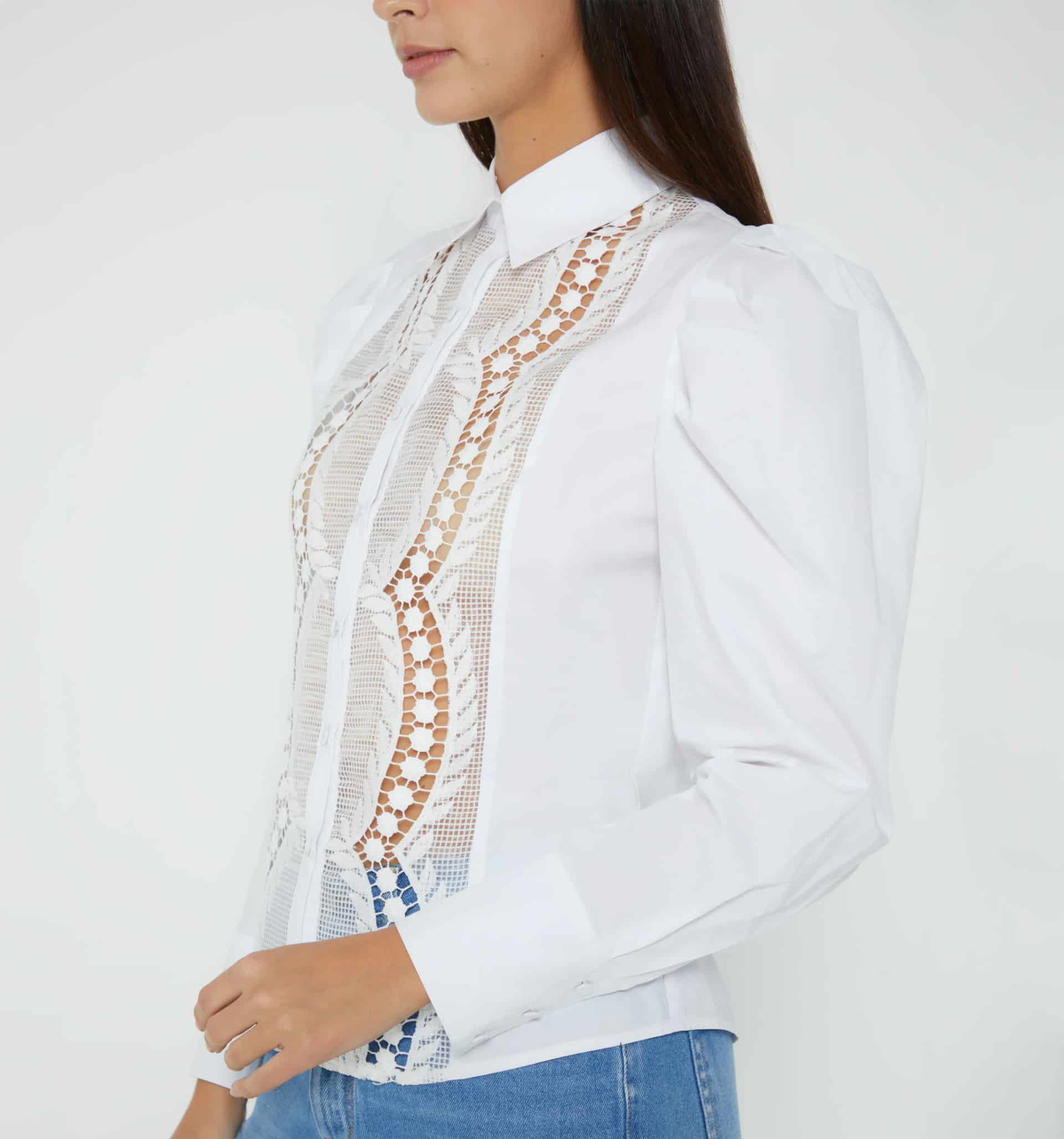 Camisa manga larga con encaje frontal - miniatura 3
