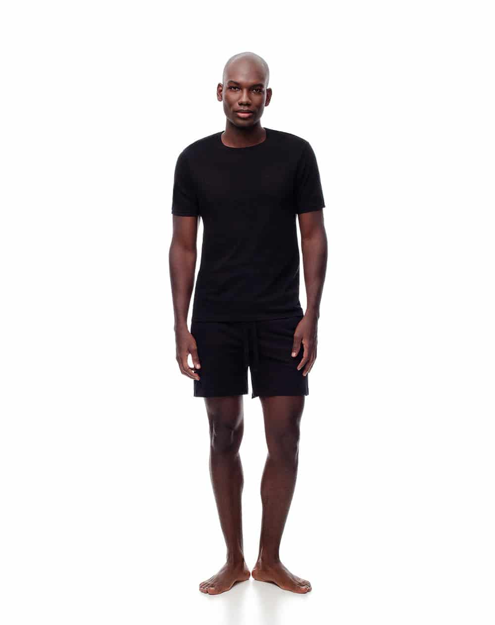 Camiseta relax algodón jersey negra hombre - miniatura 5