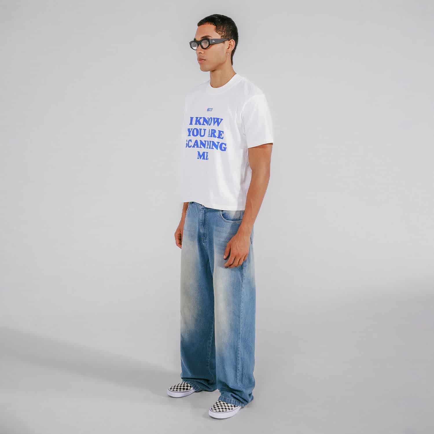 Scanning Cropped Tee - Cream - miniatura 5