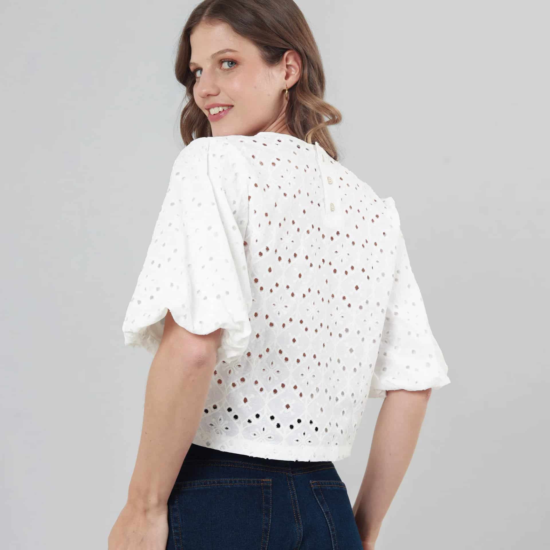 Blusa Cuello Redondo Manga Corta - miniatura 3