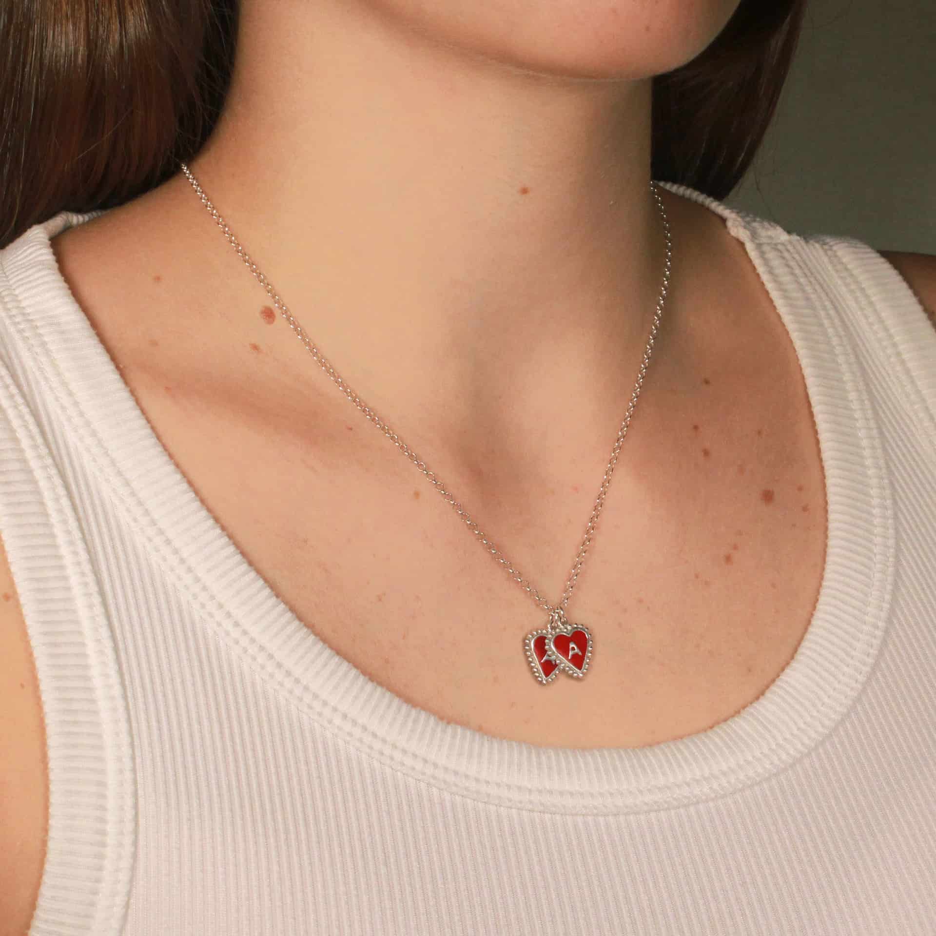 PreOrder Cadena 2 Letras Heart Plata - miniatura 2