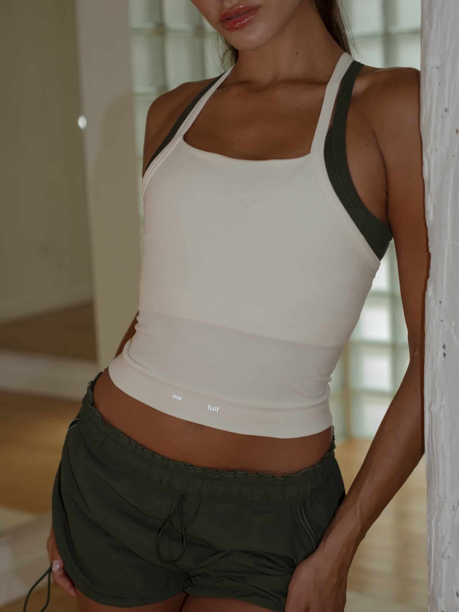 BOX SEAMLESS TANK TOP - IVORY - miniatura 1