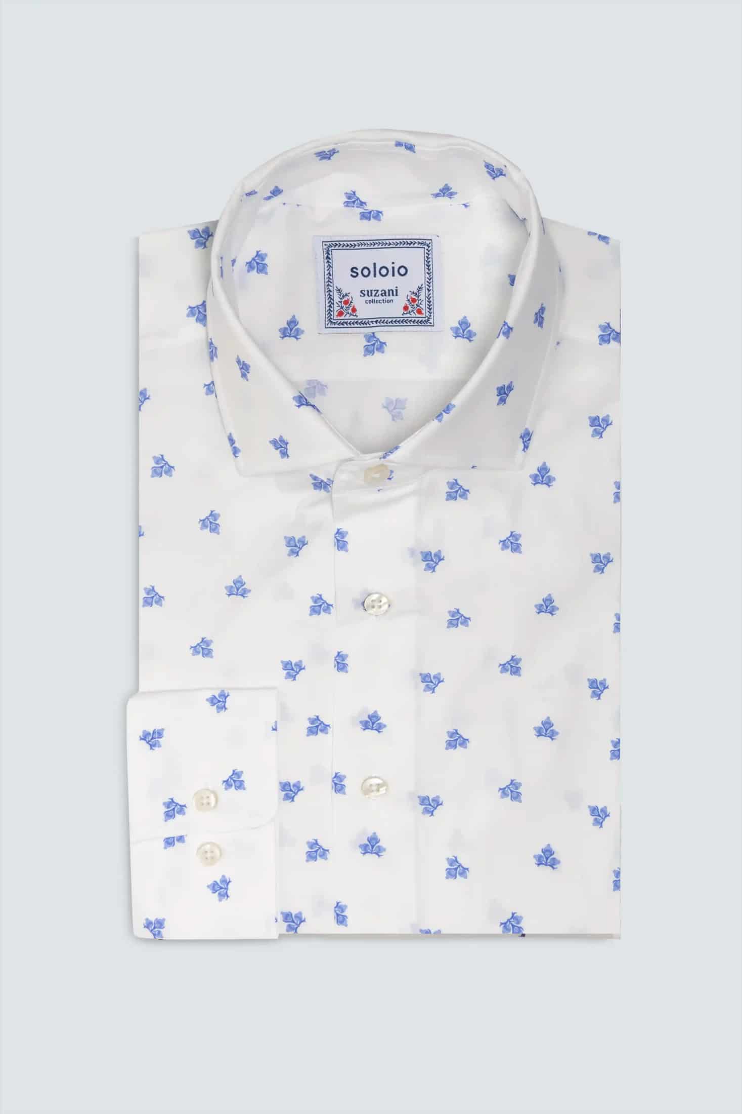 Men's cotton shirt white pomagranate - miniatura 3