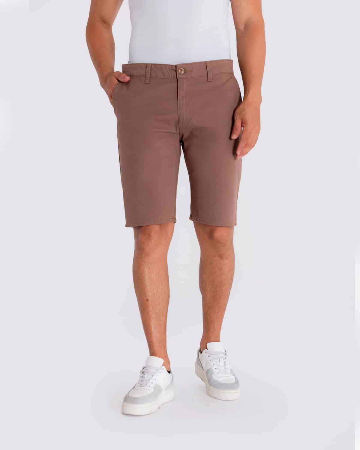 Bermuda slim cafe para hombre - miniatura 1