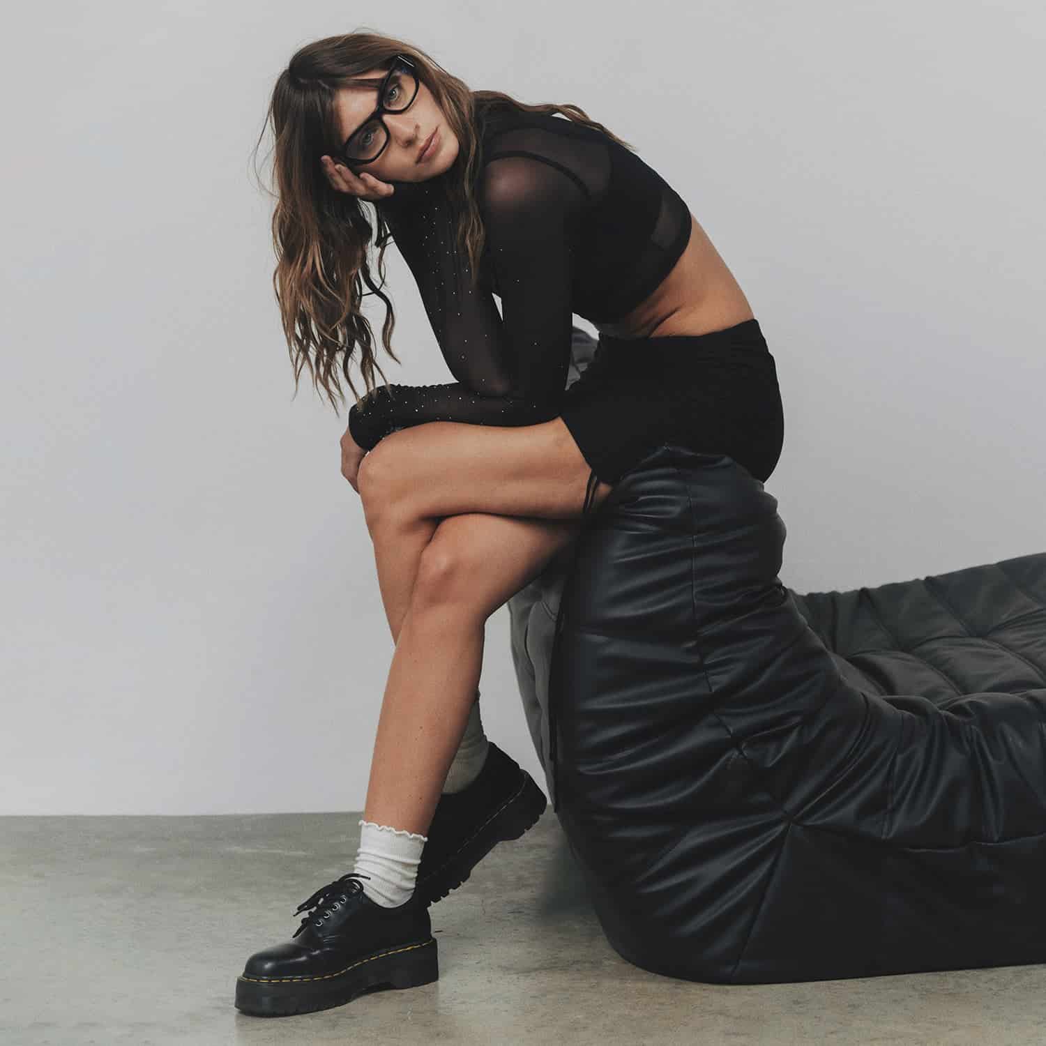 Mesh Mini Skirt - Black - miniatura 3