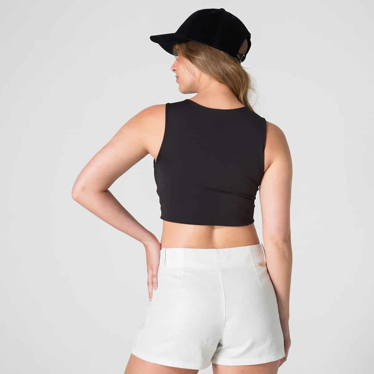 Blusa Crop Top Slim Manga Sisa Nova - miniatura 4