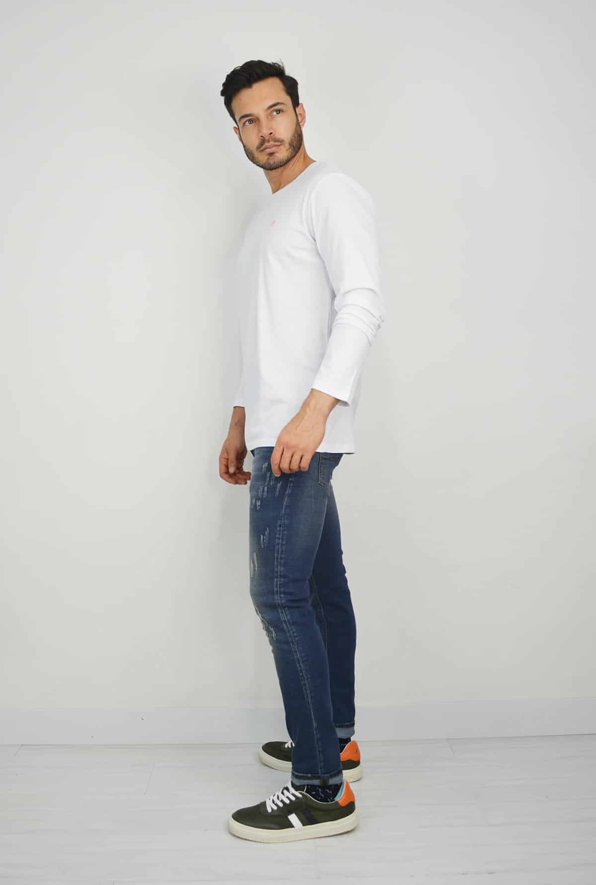 Camibuso Blanco Para Hombre TS3030 - miniatura 4