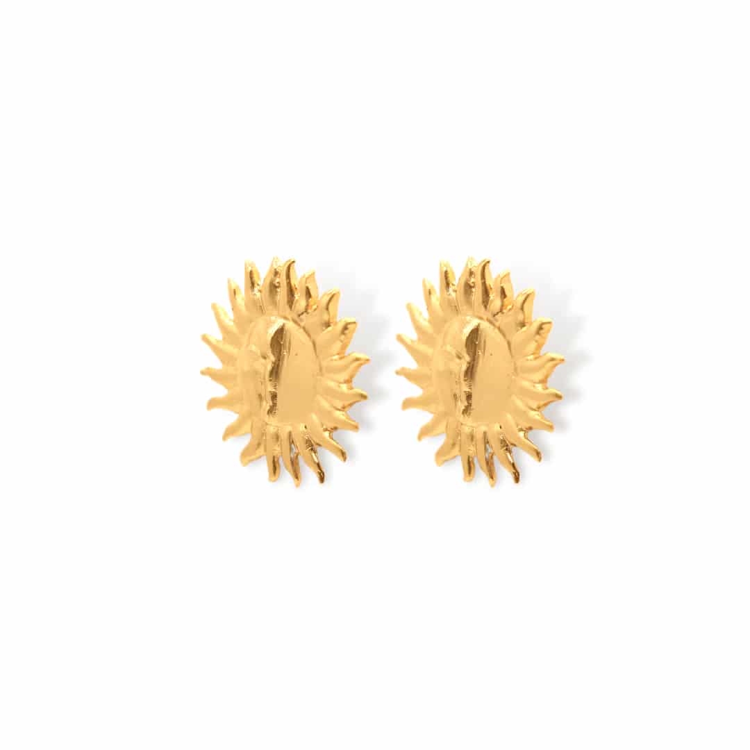 Aretes de sol media cara plana pequeña - miniatura 1
