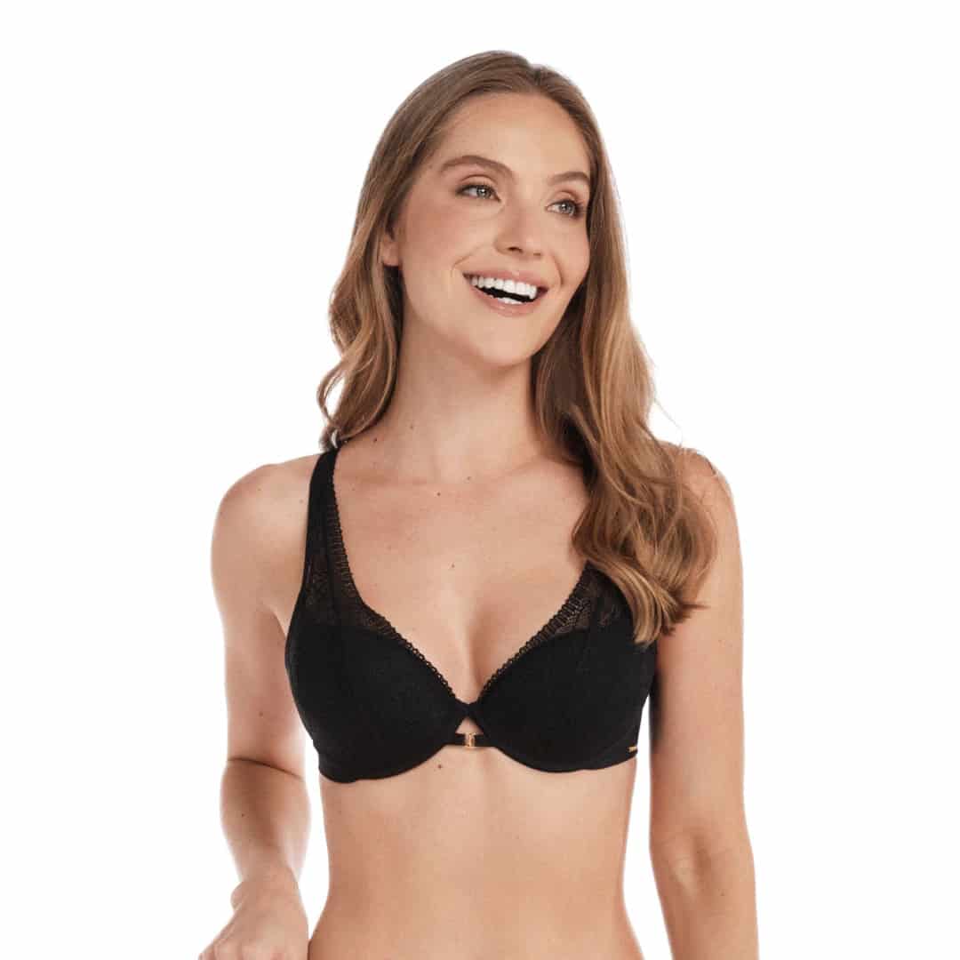 BRASIER CON ENCAJE Y ESPALDA DOBLE TELA - miniatura 3