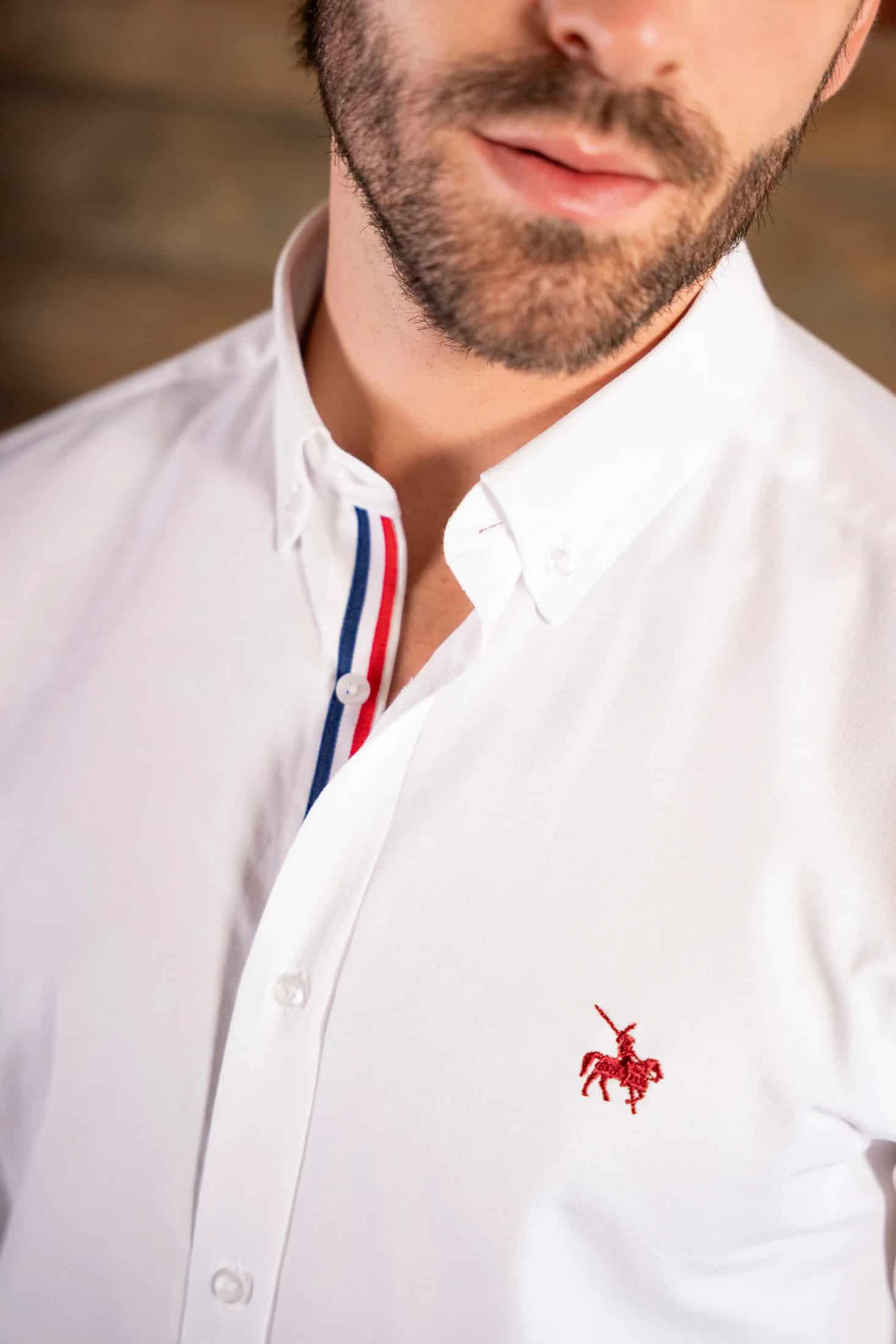 Camisa France Algodón Hombre Blanca - miniatura 2