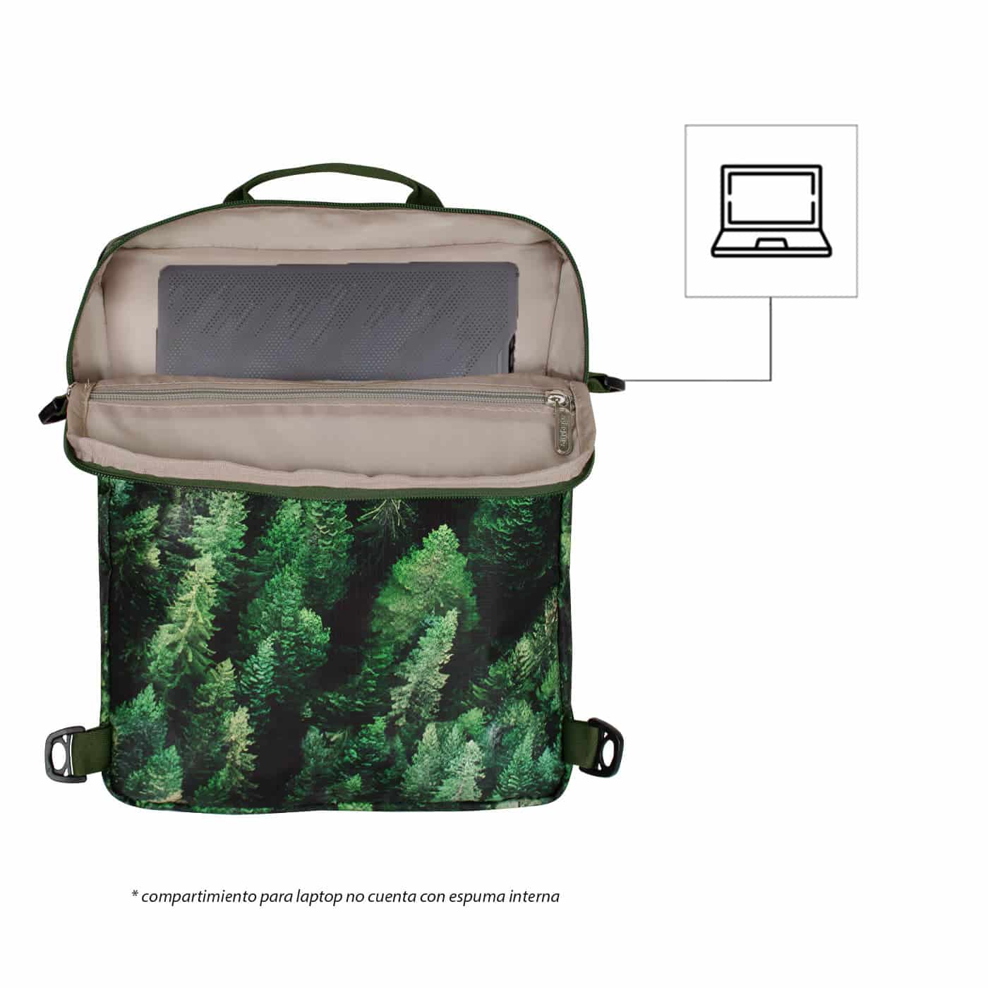 Bolso Manos Libres Convertible a Morral Citybags ULTRA Bosque - miniatura 6