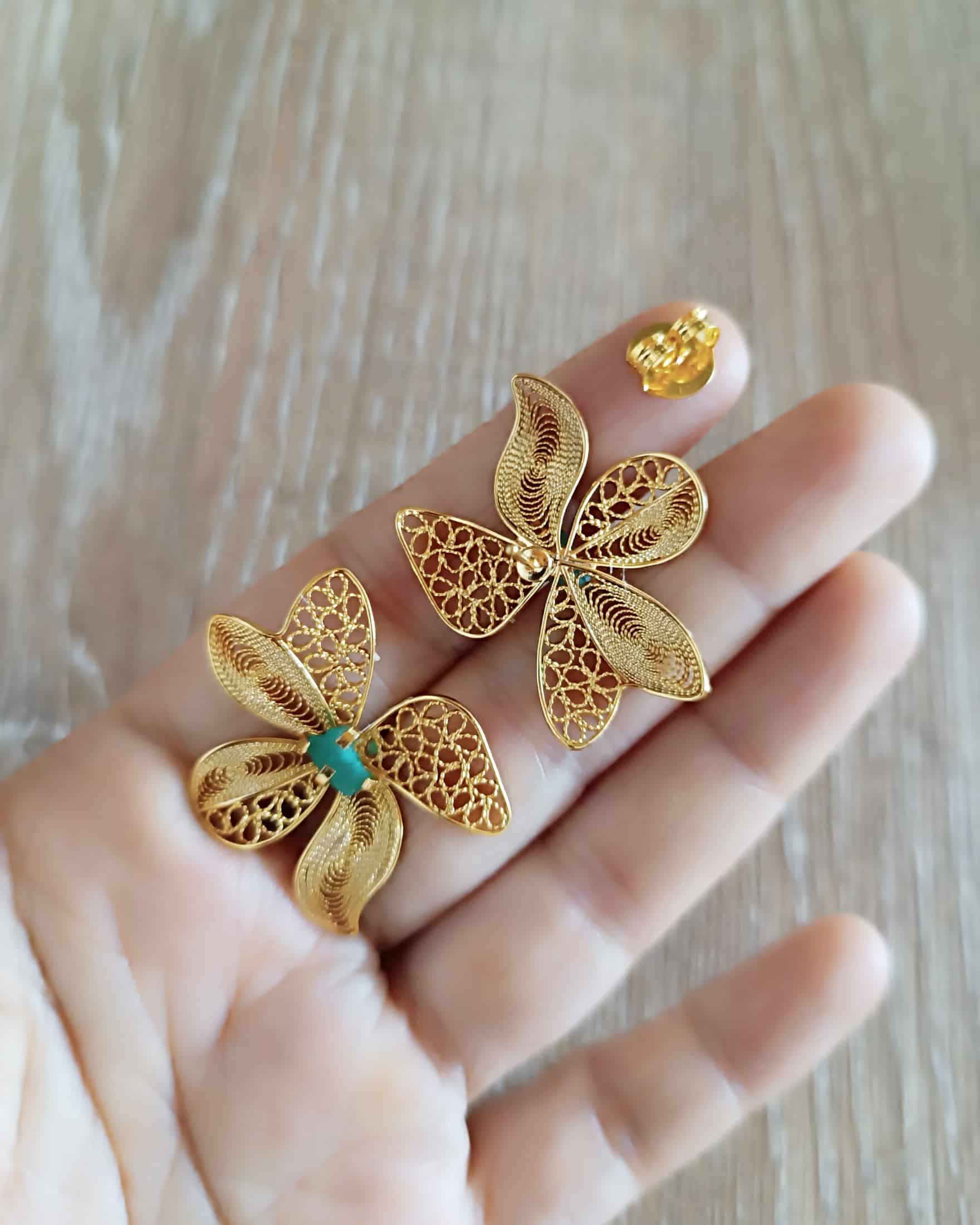 Aretes filigrana topo Dinastia - miniatura 5