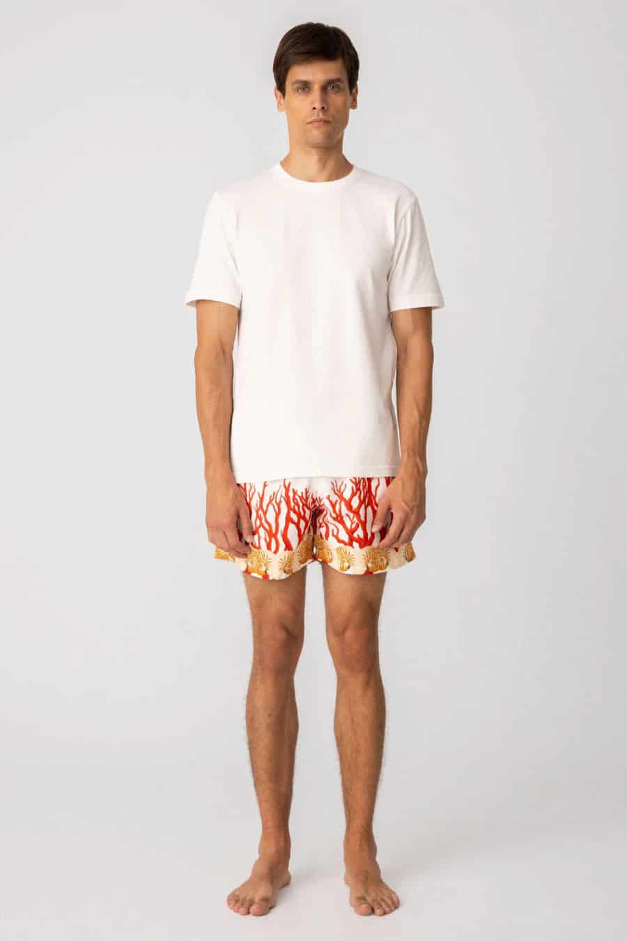 Men's cotton t-shirt white aronnax - miniatura 1