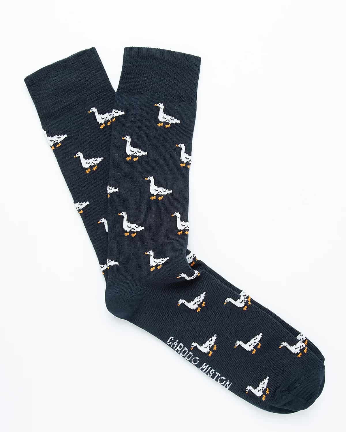 Medias Algodón Estampado Patos - Fondo Azul - miniatura 3