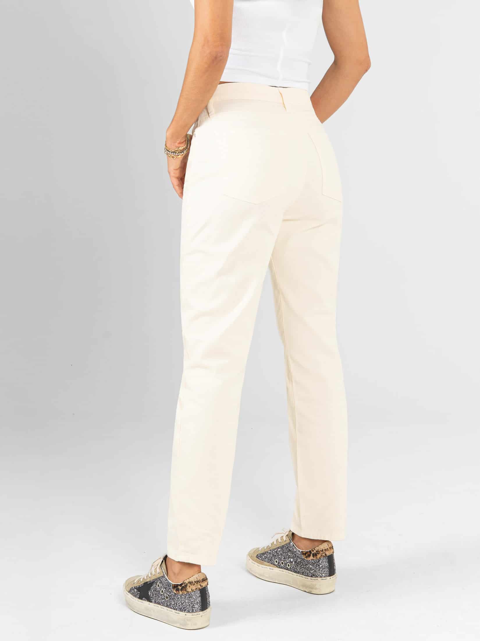 Ref: 0620403 Pantalón Mom fit, slim cropped, rígido, tiro alto, tono beige - miniatura 2