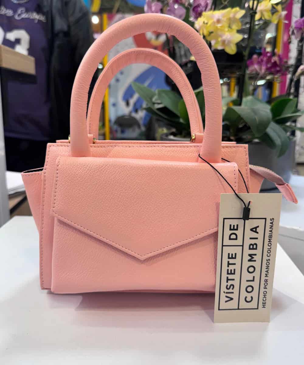 Bolso en cuero – MiniBag rosa pink - miniatura 2