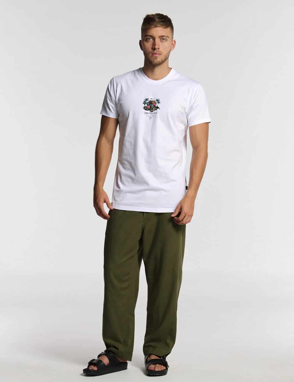 Camiseta regular fit  Simple life blanca - miniatura 5